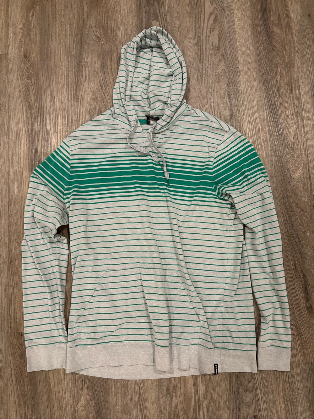 Tony Hawk Gray and Green Striped Hooded Pullover